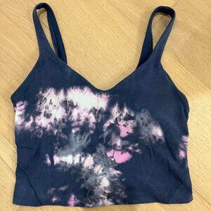 lululemon align tank navy blue and pink- size 4
